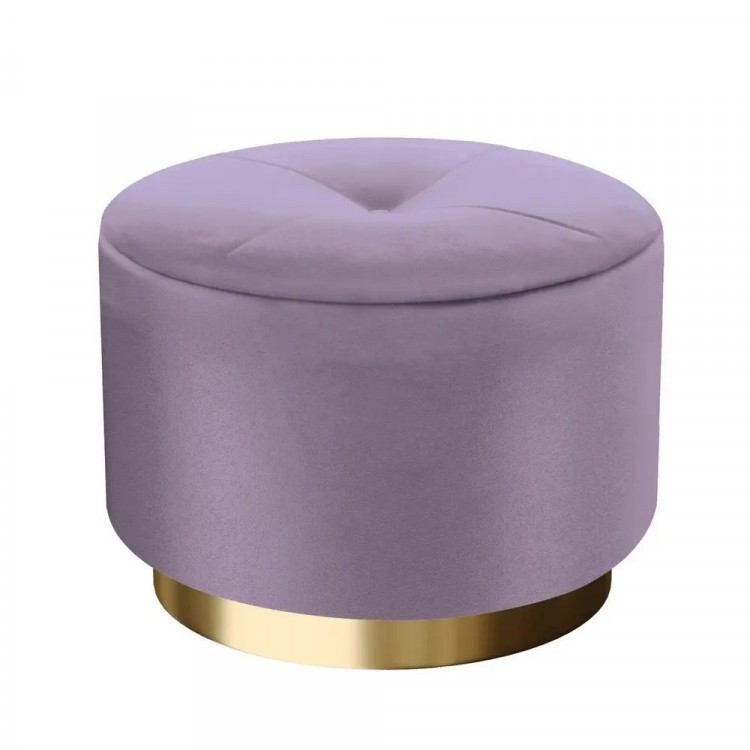 Пуф круглый большой. Велюр. Цвет фиолетовый. 