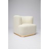 Кресло Lukas, молочный цвет, искусственный мех, барашек, золотистый цоколь